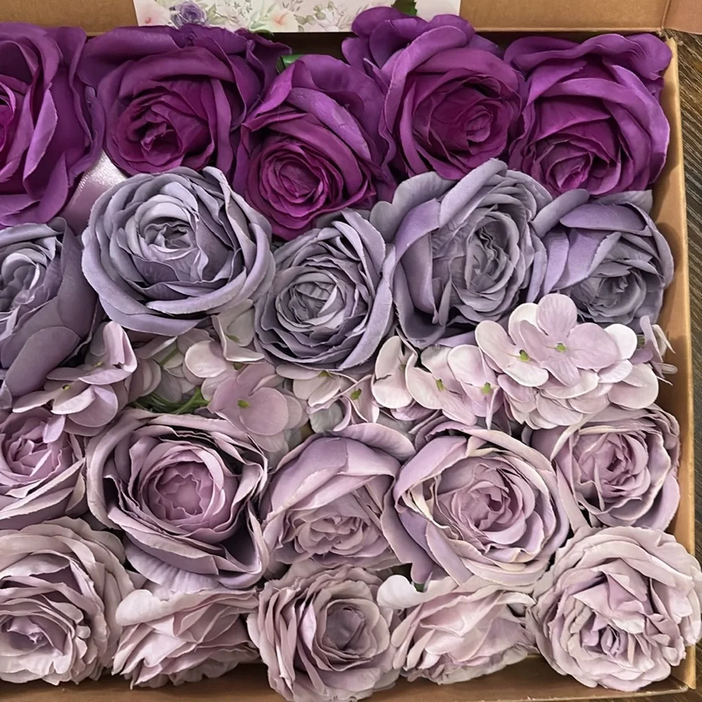 Gradient Purple Artificial Rose and Hydrangea Flowers. NEW OPEN BOX